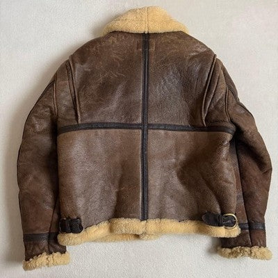 SCHOTT B-9 SHEARLING SHEEPSKIN COAT BOA JACKET MEN LEATHER SIZE 42 MADE IN USA