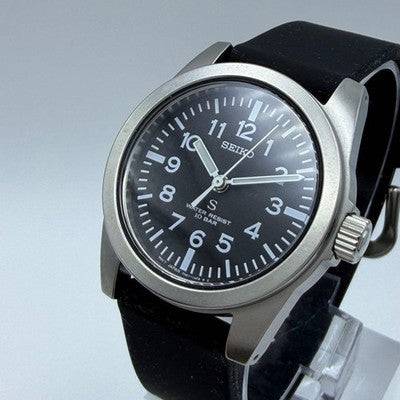 SEIKO NANO UNIVERSE SUS REISSUE SCXP155 BLACK MILITARY QUARTZ LIMITED WATCH