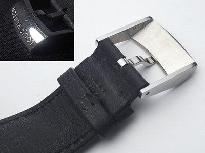 LOUIS VUITTON TAMBOR GRAPHITE GMT Q1D30 SS GRAY MEN'S AUTOMATIC WRISTWATCH USED