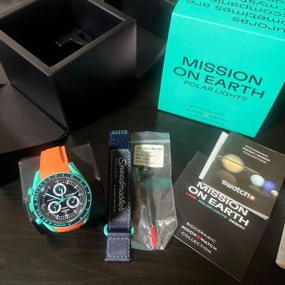 OMEGA X SWATCH SPEEDMASTER MISSION ON EARTH POLAR LIGHTS MOONSWATCH WATCH