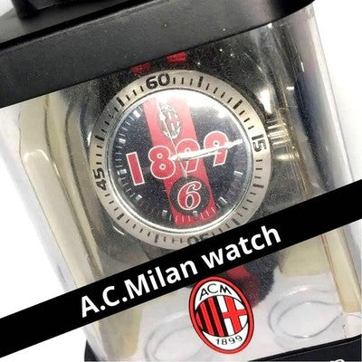 AC MILAN WATCH BLACK & RED EXCELLENT CONDITION WORKING WELL FROM JAPAN SOCCER