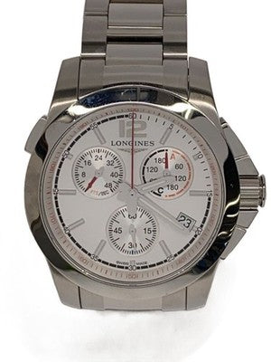 LONGINES CONQUEST JUMPING WATCH L3.701.4 ANALOG STAINLESS STEEL WHITE SILVER