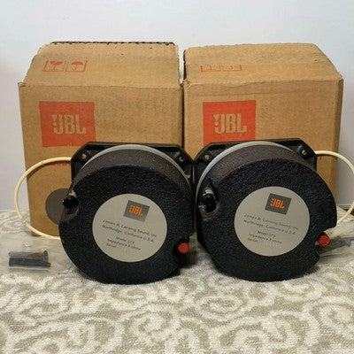 JBL 075 ALNICO TWEETER PAIR 8OHM VINTAGE SPEAKERS WITH BOX MANUAL SET