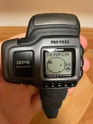 CASIO PRT-1 GPS PRO TREK SATELLITE NAVI BATTERY REPLACED WATCH VINTAGE AS IS