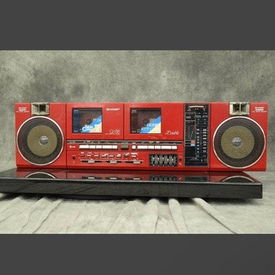 SHARP QT-88R DOUBLE BOOMBOX AM/FM CASSETTE VINTAGE EXCELLENT+++