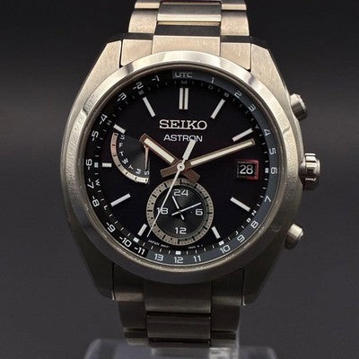 SEIKO ASTRON SBXY015 SOLAR RADIO CONTROL TITANIUM BLACK DIAL WATCH BOX