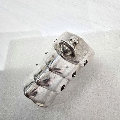 VIVIENNE WESTWOOD ARMOR RING SV925 SILVER SIZE S EARLY MODEL FROM JAPAN