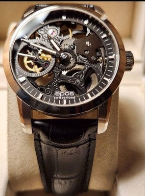 EPOS SOPHISTIQUEE EMOTION SKELETON UNITAS6497 MANUAL MENS WATCH SWISS 42MM