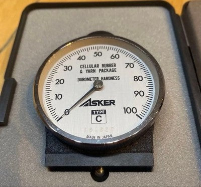 ASKER DUROMETER TYPE C RUBBER HARDNESS TESTER - USED /W MANUAL & BOX (JAPAN)