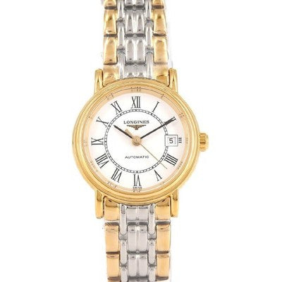 LONGINES PRESENCE L4.321.2.11.7 ROMAN WHITE DIAL SS GOLD PLATED AUTOMATIC BOX