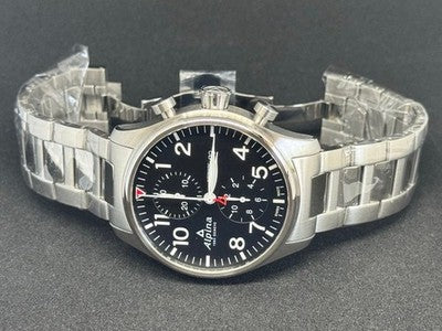 ALPINA STARTIMER PILOT CHRONOGRAPH AL-725B4S6B AUTOMATIC 44MM BLACK DIAL