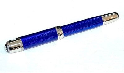 Montblanc 2003 Jules Verne Writers Series Fountain Pen M Nib Blue w/ Box Rare
