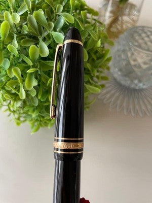 MONTBLANC MEISTERSTUCK 146 FOUNTAIN PEN 14K GOLD F NIB WHITE INTERIOR UNUSED