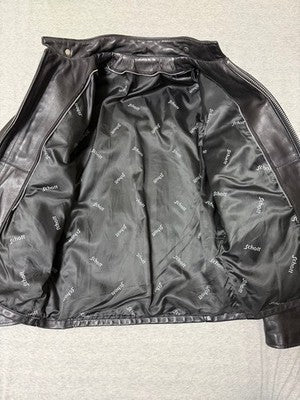 SCHOTT STAND UP COLLAR SINGLE RIDERS 641 LEATHER JACKET BLACK 36