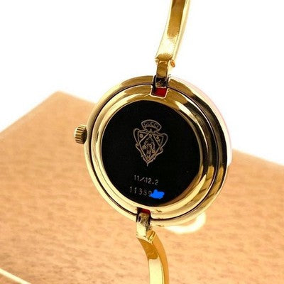 GUCCI CHANGE BEZEL 12 COLORS WOMEN'S WATCH - OVERHAULED, NEW BATTERY, GOLD TONE