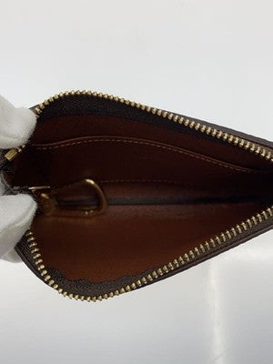 LOUIS VUITTON POCHETTE CLÉ M13559 CARD KEY CASE BROWN MONOGRAM LEATHER