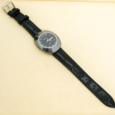 RADO DIASTAR BLACK QUARTZ MENS WATCH WORKING NEW BATTERY IN BOX VINTAGE