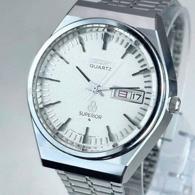 SEIKO SUPERIOR 4883-8000 QUARTZ HIGH END TEXTURED DIAL WATCH JDM VINTAGE 1976