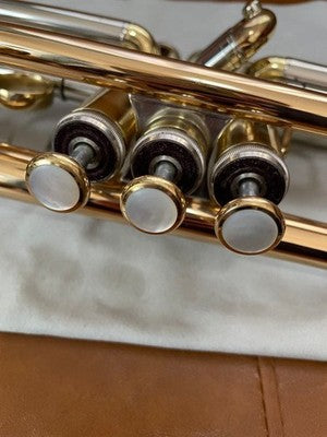 JUPITER JTR-812R BB TRUMPET GOLD BRASS BELL, ML BORE, USED W/ ORIGINAL CASE