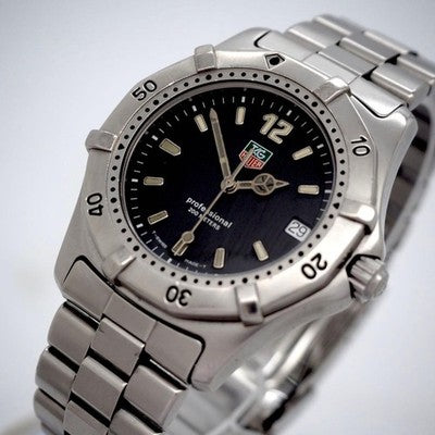 TAG HEUER WK1110 PROFESSIONAL MEN'S WATCH BLACK DIAL STAINLESS STEEL QUARTZ 38MM