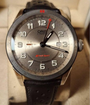 ORIS ARTIX GT AUDI SPORT GMT AUTOMATIC WATCH 44MM GRAY DIAL DATE BOXED