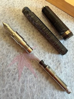 VISCONTI WALL STREET FOUNTAIN PEN, GREY, FINE NIB, UNUSED W/ BOX DEGRADATION