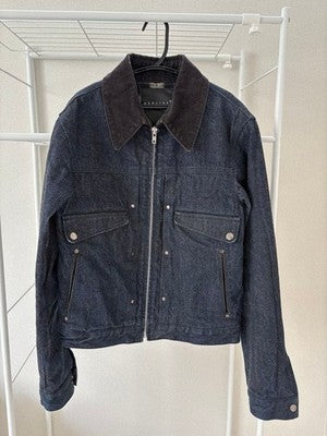 LEMAIRE DENIM JACKET BLOUSON CORDUROY COLLAR UNISEX SIZE S MADE IN JAPAN USED