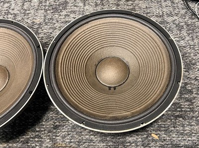 JBL 2231A 15-INCH CONE WOOFER SPEAKERS PAIR WORKING TESTED USED FROM JAPAN