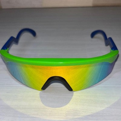 OAKLEY BLADES VINTAGE SUNGLASSES USA MADE Y2K NEON GREEN/BLUE 1988