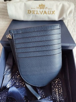 DELVAUX PIN D MULTIFONCTIONS LEATHER COIN CARD CASE WITH BOX