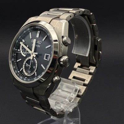 SEIKO ASTRON SBXY015 SOLAR RADIO CONTROL TITANIUM BLACK DIAL WATCH BOX