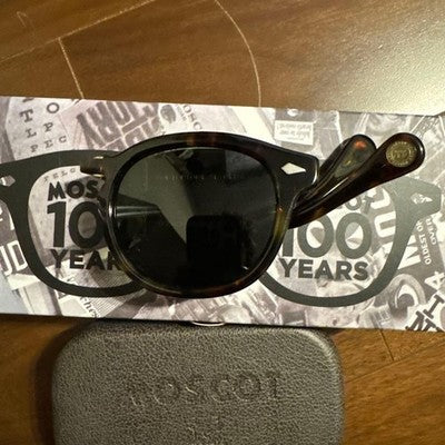 MOSCOT 100TH ANNIVERSARY 49 24-145 SUNGLASSES TORTOISE FRAME W/BOX ETC