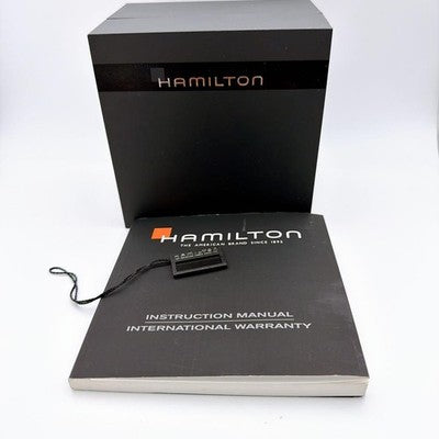 HAMILTON KHAKI CHRONOGRAPH DATE BLACK DIAL QUARTZ MENS WATCH H685820 NEW BATTERY