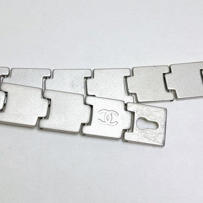 CHANEL COCO MARK CHAIN BELT SILVER TONE LOGO BUCKLE 99A VINTAGE MADE IN FRANCE