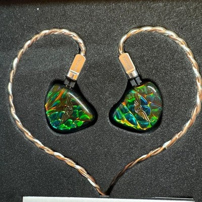 EMPIRE EARS VALKYRIE WIRED IEM EARPHONES GREEN BLACK TRIANGLE DESIGN WITH BOX