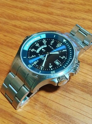 HAMILTON KHAKI WORLD TIME H776551 AUTOMATIC 200M NAVY DIAL MENS WATCH