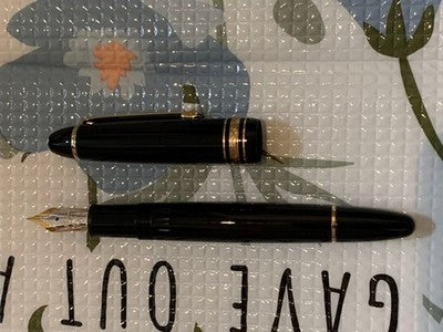 Montblanc Meisterstück Fountain Pen 14K 4810 Black Used /w Box Engraved