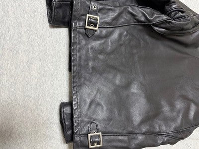SCHOTT STAND UP COLLAR SINGLE RIDERS 641 LEATHER JACKET BLACK 36
