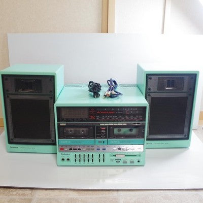 TECHNICS SA-K4W STEREO DOUBLE CASSETTE RECEIVER SB-F36 SPEAKER AC100V 50/60HZ