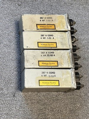 WESTERN ELECTRIC 287A 4MF CAPACITORS SET OF 4 WORKING CONDITION JP