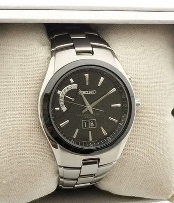 SEIKO SPIRIT SBTT003 8B43 TITANIUM RADIO SOLAR DAY DATE SAPPHIRE WATCH JAPAN