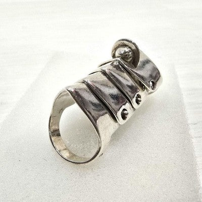 VIVIENNE WESTWOOD ARMOR RING SV925 SILVER SIZE S EARLY MODEL FROM JAPAN