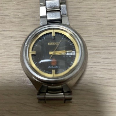 SEIKO ADVAN 6106-7680 AUTOMATIC WATCH BLACK DIAL VINTAGE STAINLESS STEEL WORKING