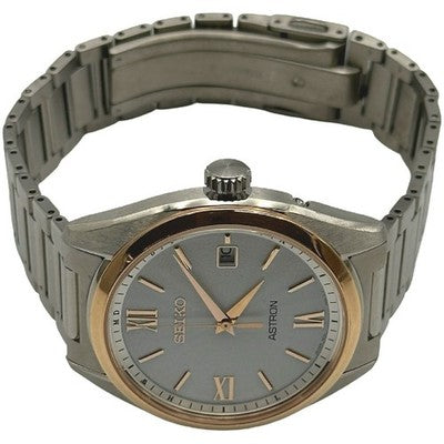 EIKO ASTRON ORIGIN SBXY034 7B72-0AD0 RADIO SOLAR GOLD BEZEL MEN'S WATCH