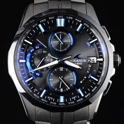 CASIO OCEANUS MANTA OCW-S3001-1AJF TITANIUM SOLAR RADIO WAVE MEN WATCH BLUE