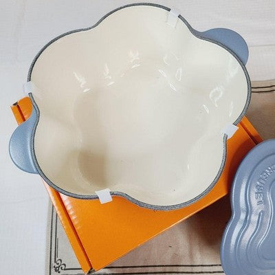 LE CREUSET COCOTTE FLEUR 20CM MINERAL BLUE FLOWER KNOB RARE NEW JP