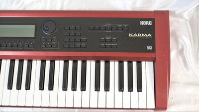 KORG KARMA MUSIC WORKSTATION SYNTHESIZER WITH HARD CASE FOR PARTS OR REPAIR