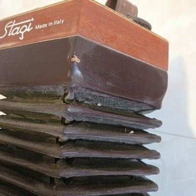 DECORATIVE CARVED WOOD ENGLISH CONCERTINA ACCORDION - HEXAGONAL SHAPE