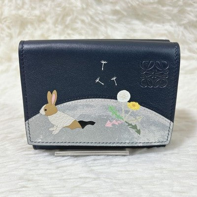 LOEWE X SUNA FUJITA COLLABORATION RABBIT TRI-FOLD WALLET LIMITED EDITION NAVY JP