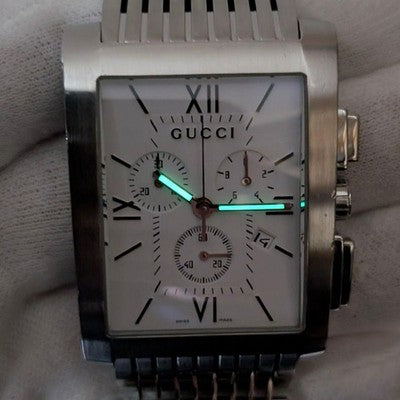 GUCCI G-METRO CHRONOGRAPH WATCH YA086319 MEN'S WORKING BLACK DIAL STAINLESS